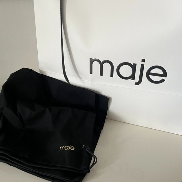 MAJE STUDIO - PURE LEATHER CITY BAG WITH DETACHABLE STRAP. 3 WAYS TO WEAR - NEW - Picture 6 of 9